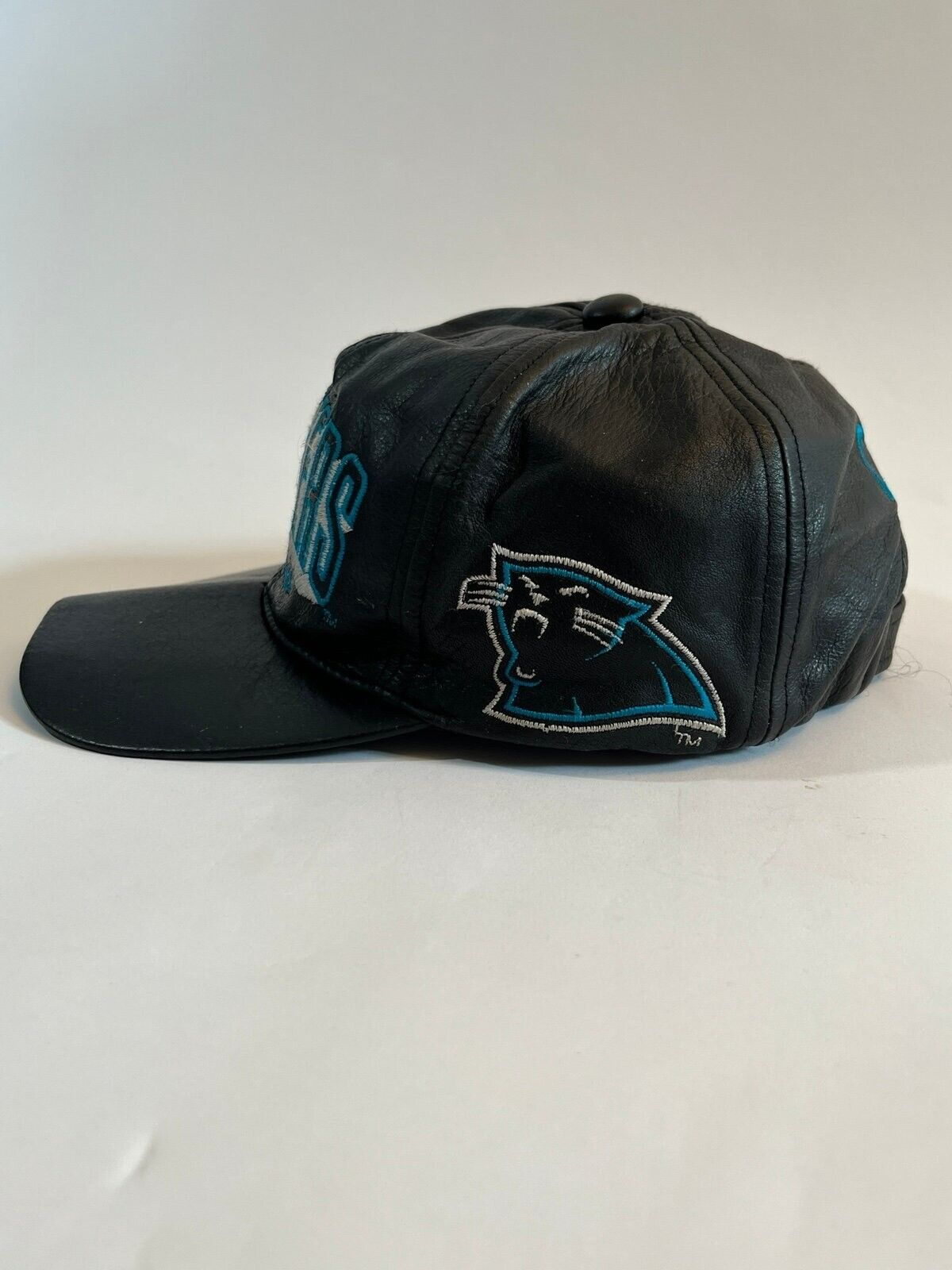 Vintage Leather Carolina Panthers Hat 80s