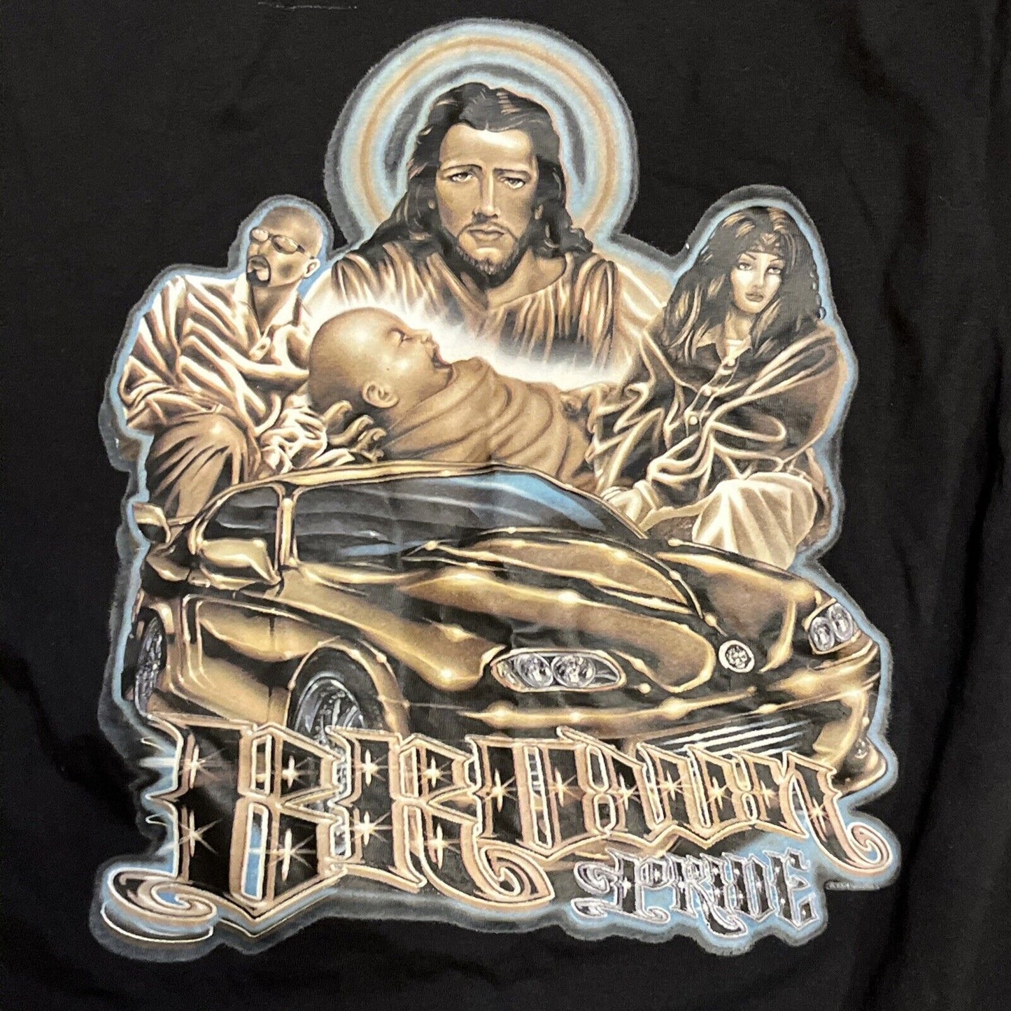 Vintage Y2K Jesus Low Rider  Cholo T Shirt