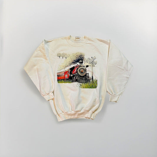 Vintage 90s Hanes Train Crewneck Sweatshirt