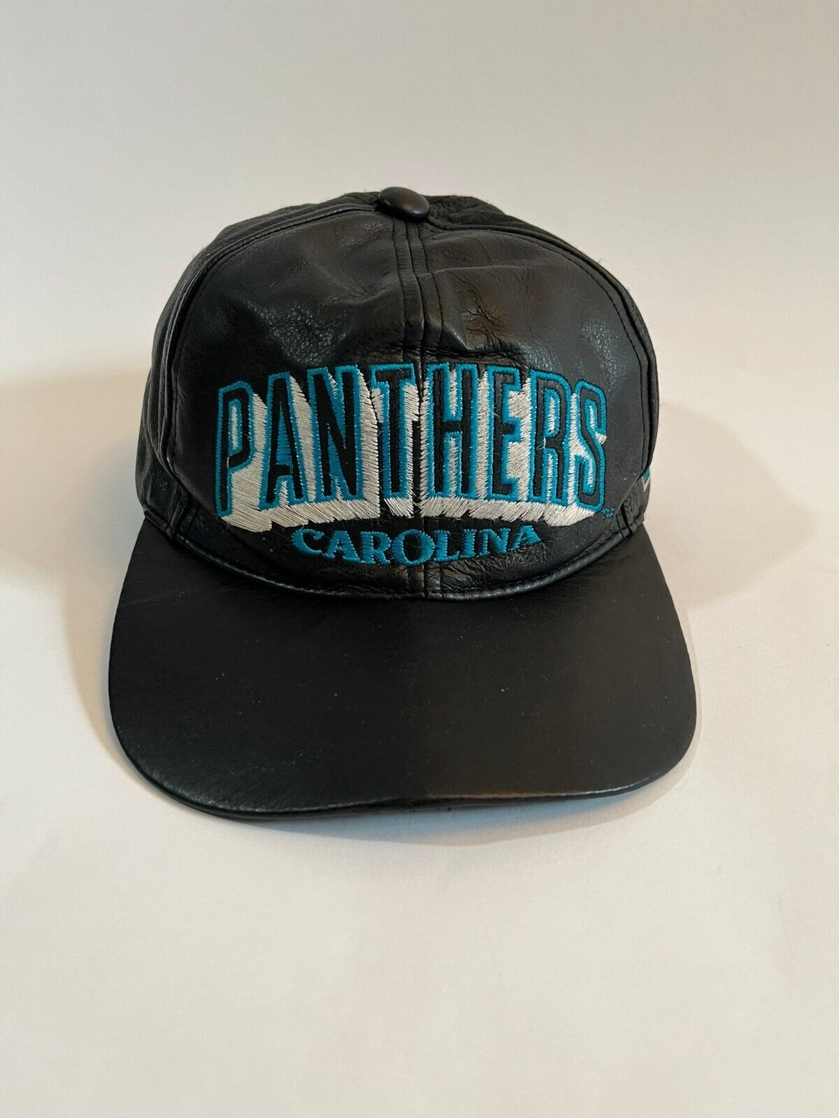 Vintage Leather Carolina Panthers Hat 80s